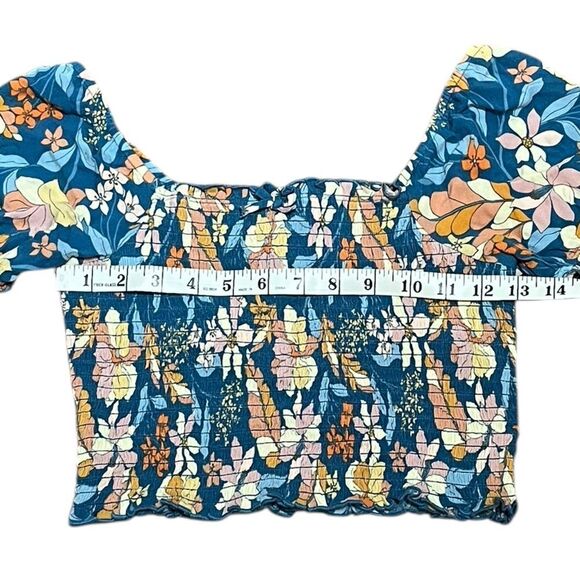 Aerie Cropped Floral Puff Sleeve Top, Size XS, NWT - Picture 4 of 9